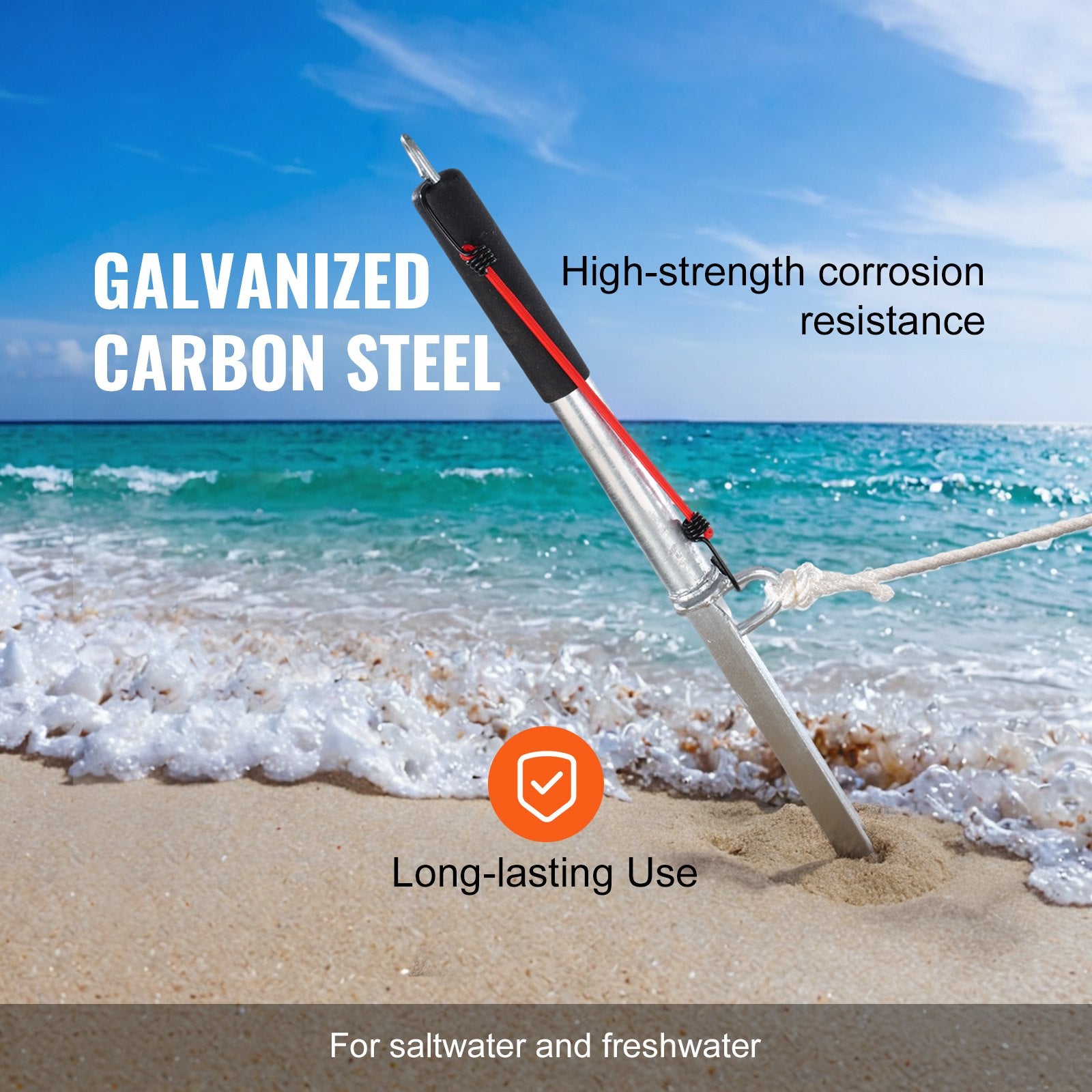 Sand Spike Boat Anchor Pole, 36" Galvanized Carbon Steel Slide Anchor Shore Spike, Self-Hammering Beach Spike V952-ZCXCSMDXG36YOMSMVV0