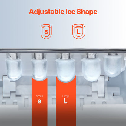 Portable Countertop Ice Maker 26Lbs/24H Self-Cleaning with Scoop Basket V952-ZDBTMSZBJMIN1R5BMV3