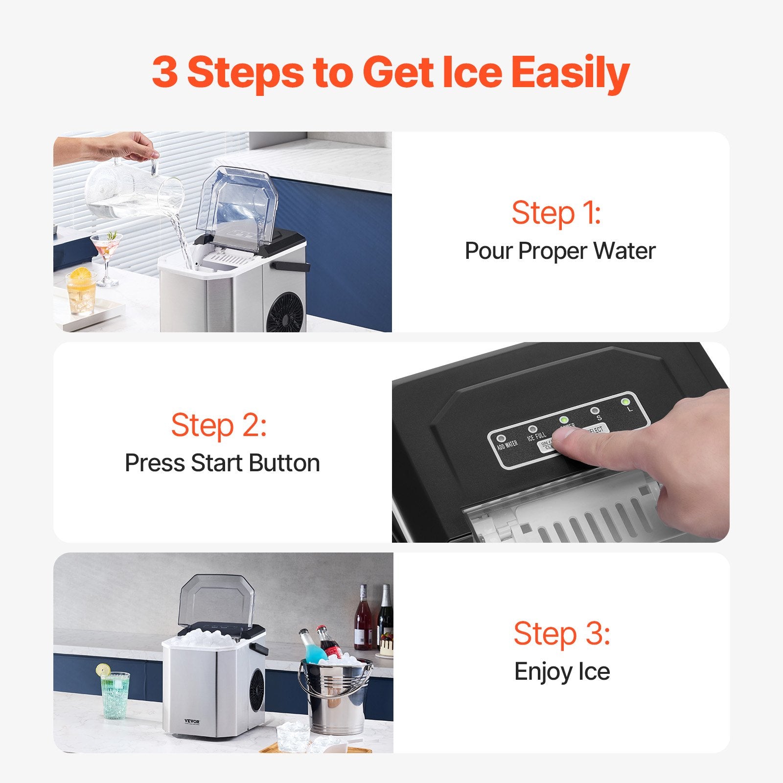 Portable Countertop Ice Maker 26Lbs/24H Self-Cleaning with Scoop Basket V952-ZDBTMSZBJMIN1R5BMV3