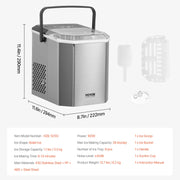 Portable Countertop Ice Maker 26Lbs/24H Self-Cleaning with Scoop Basket V952-ZDBTMSZBJMIN1R5BMV3