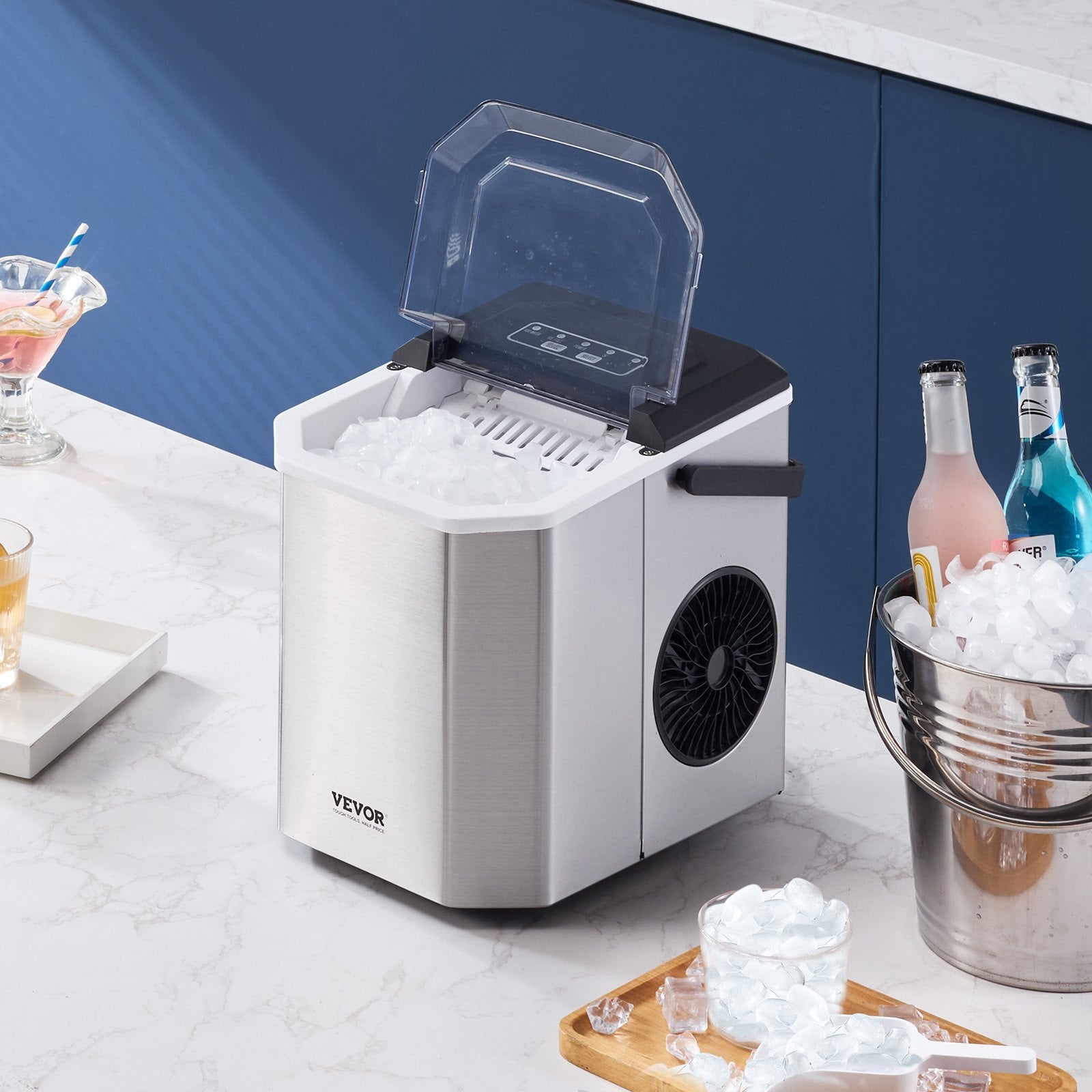 Portable Countertop Ice Maker 26Lbs/24H Self-Cleaning with Scoop Basket V952-ZDBTMSZBJMIN1R5BMV3