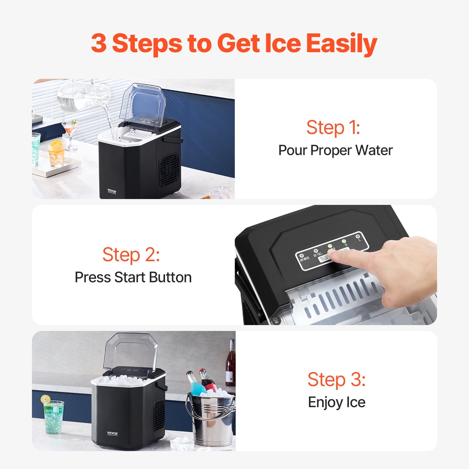 Portable Countertop Ice Maker 26Lbs/24H Self-Cleaning with Scoop Basket V952-ZDBTMSZBJMIN27PNEV3