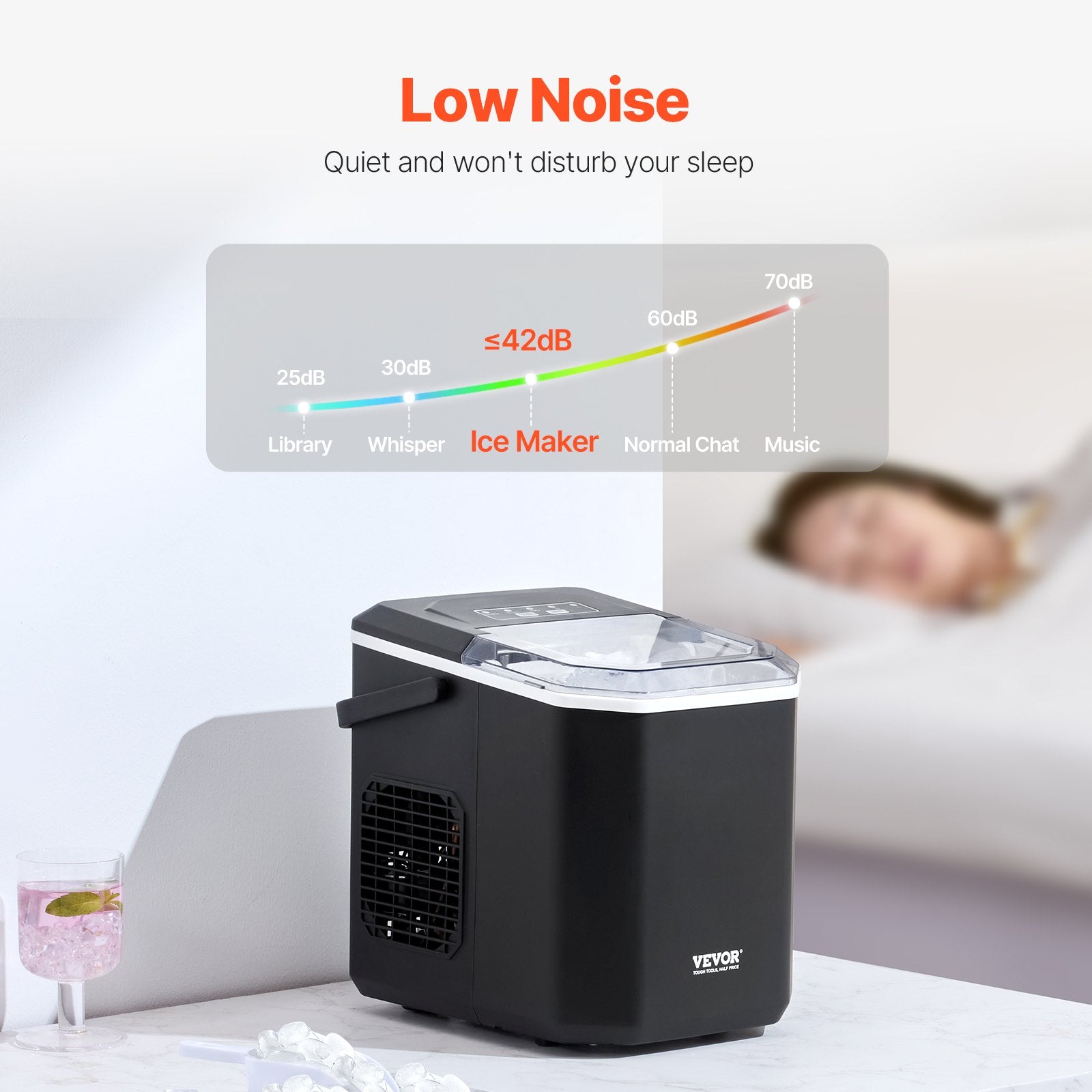 Portable Countertop Ice Maker 26Lbs/24H Self-Cleaning with Scoop Basket V952-ZDBTMSZBJMIN27PNEV3