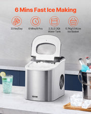 Portable Countertop Ice Maker 33Lbs/24H Self-Cleaning with Scoop Basket V952-ZDBTMSZBJTSBYTG9FV3