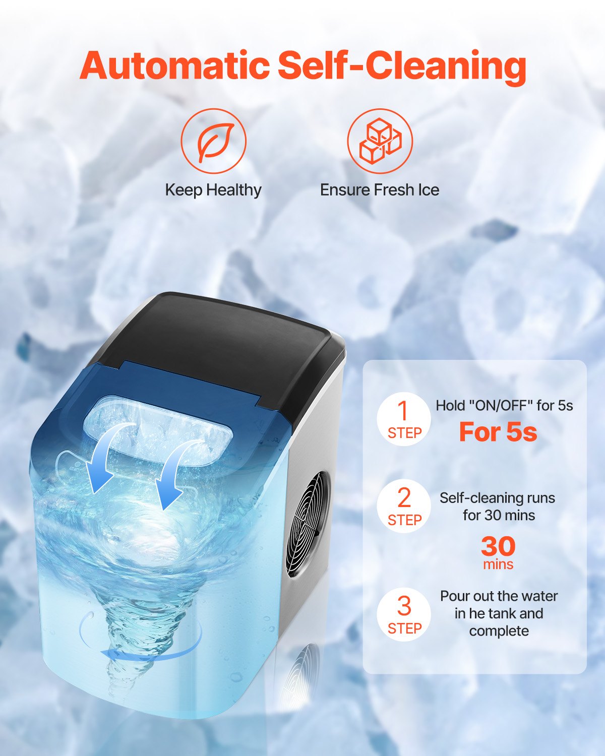 Portable Countertop Ice Maker 33Lbs/24H Self-Cleaning with Scoop Basket V952-ZDBTMSZBJTSBYTG9FV3
