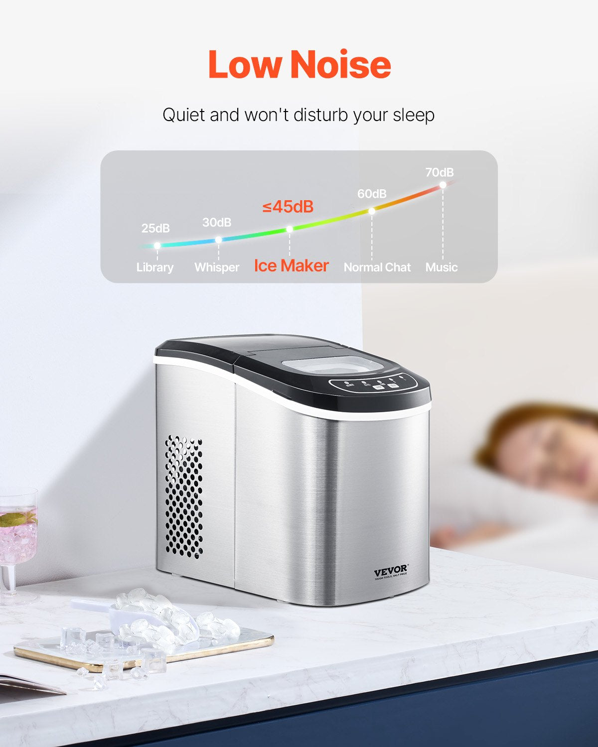 Portable Countertop Ice Maker 33Lbs/24H Self-Cleaning with Scoop Basket V952-ZDBTMSZBJTSBYTG9FV3