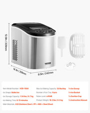 Portable Countertop Ice Maker 33Lbs/24H Self-Cleaning with Scoop Basket V952-ZDBTMSZBJTSBYTG9FV3