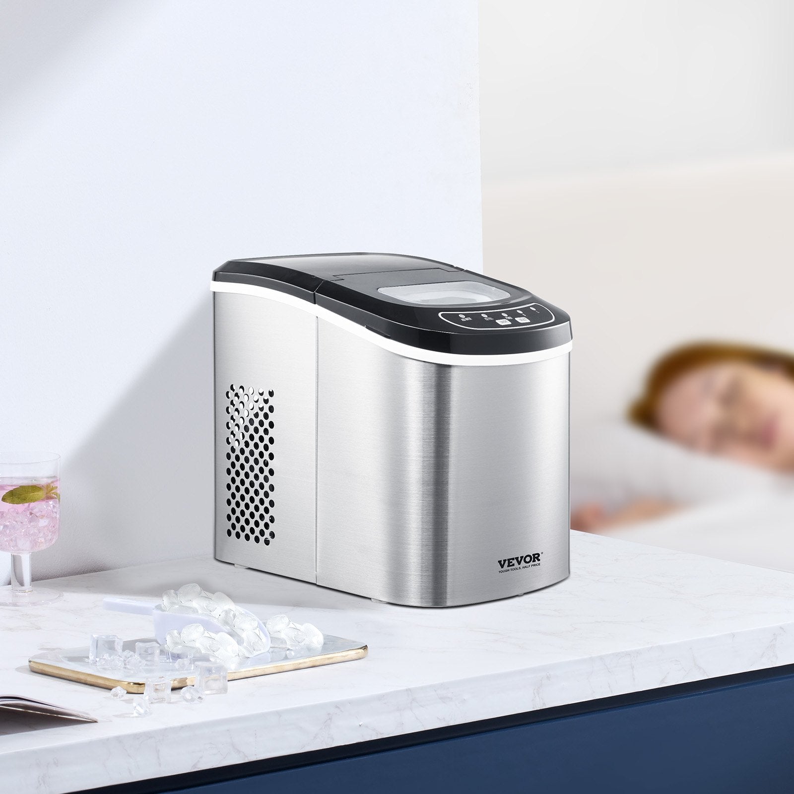 Portable Countertop Ice Maker 33Lbs/24H Self-Cleaning with Scoop Basket V952-ZDBTMSZBJTSBYTG9FV3