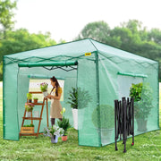 12\'x 8\'x 8\' Pop-Up Greenhouse, Set Up in Minutes, Portable Greenhouse with Doors & Windows. High Strength V952-ZDBXSHYW-128814R5V0