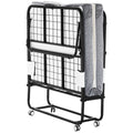 Rollaway Bed, 96.5 cm x 190 cm Folding Bed with 10 cm Mattress, Twin Size Foldable Bed with Sturdy Metal V952-ZDC38YC4INCHYORRBV0
