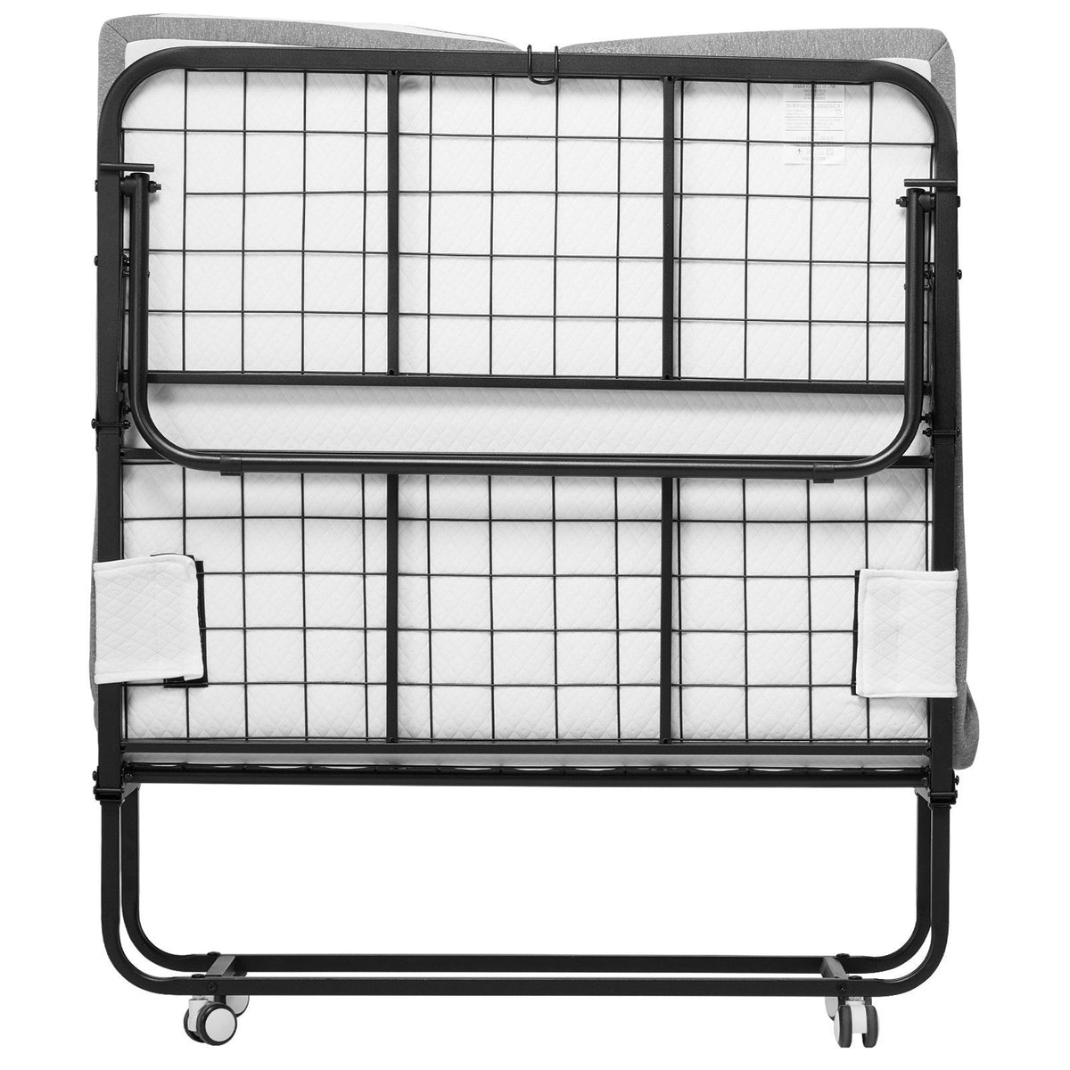 Rollaway Bed, 96.5 cm x 190 cm Folding Bed with 10 cm Mattress, Twin Size Foldable Bed with Sturdy Metal V952-ZDC38YC4INCHYORRBV0