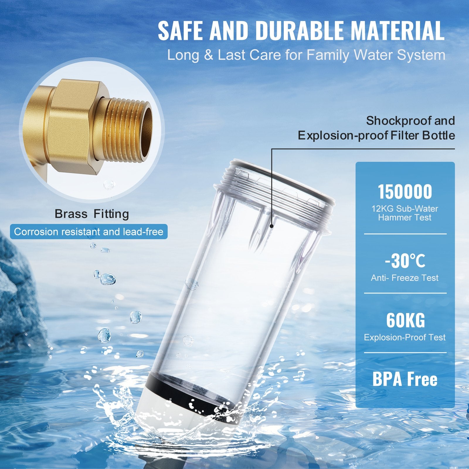 Spin Down Filter, 40 Micron Whole House Sediment Filter for Well Water, 1" G-M + 1 1/4" G-M, 8 T/H High Flow V952-ZDCXQZSGLQFC03MQTV9