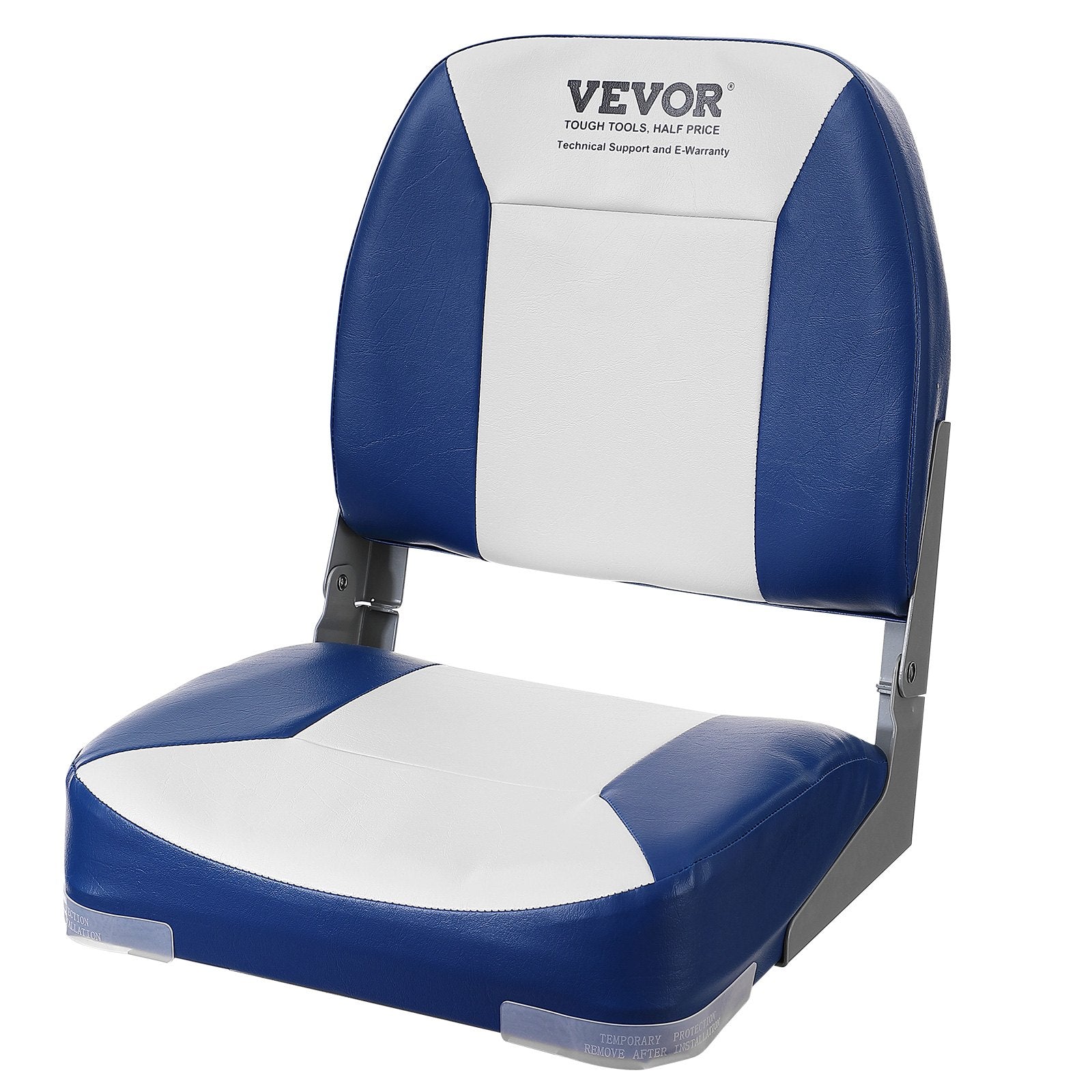 Boat Seat, 480 mm Low Back Boat Seat, Folding Boat Chair with Thickened Sponge Padding and Hinge, Fold-Down V952-ZDCZYDKB1J008NUH0V0