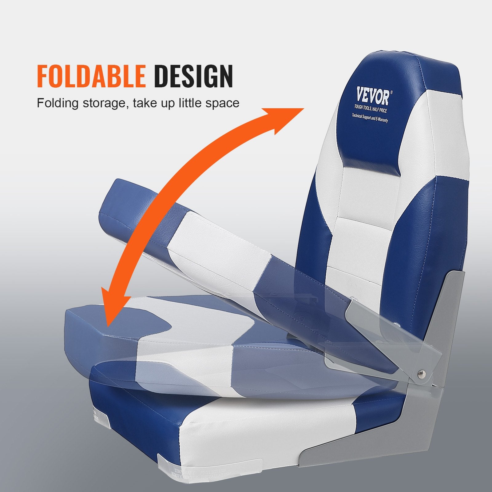 Boat Seats, 555 mm High Back Boat Seat, Folding Boat Chair with Thickened Sponge Padding and Hinge, Fold-Down V952-ZDCZYGKB2J00F5L1EV0
