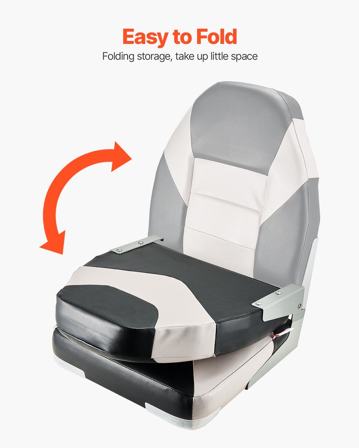 Boat Seat, High Backrest, Folding Fishing Boat Seat with Thickened Sponge Cushion & Waterproof PVC Leather, V952-ZDCZYGKB2JHHOSF4P001V0