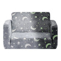 2-in-1 Kids Sofa, Foldable Toddler Soft Couch with Armrests, Glow in the Dark Kids Couch Fold Out with 28D V952-ZDETSFHSTAZMPAV8I001V0
