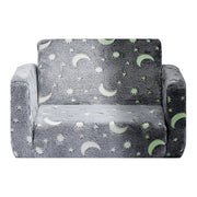 2-in-1 Kids Sofa, Foldable Toddler Soft Couch with Armrests, Glow in the Dark Kids Couch Fold Out with 28D V952-ZDETSFHSTAZMPAV8I001V0