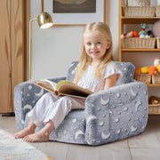 2-in-1 Kids Sofa, Foldable Toddler Soft Couch with Armrests, Glow in the Dark Kids Couch Fold Out with 28D V952-ZDETSFHSTAZMPAV8I001V0