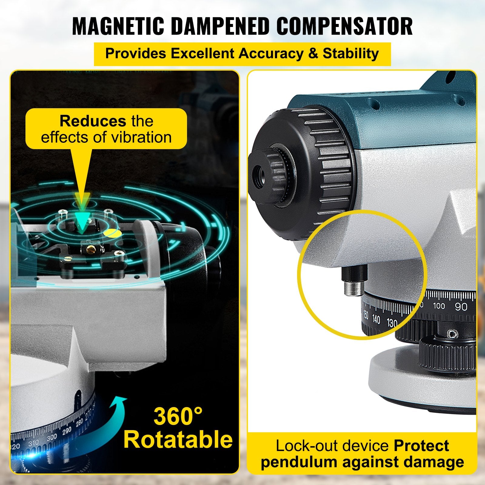 Automatic Optical Level 24X Optical Auto Level Kit High Precision Height/Distance/Angle Level Measure V952-ZDGXBSZY24M4FS1F1V0