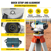 Automatic Optical Level 24X Optical Auto Level Kit High Precision Height/Distance/Angle Level Measure V952-ZDGXBSZY24M4FS1F1V0