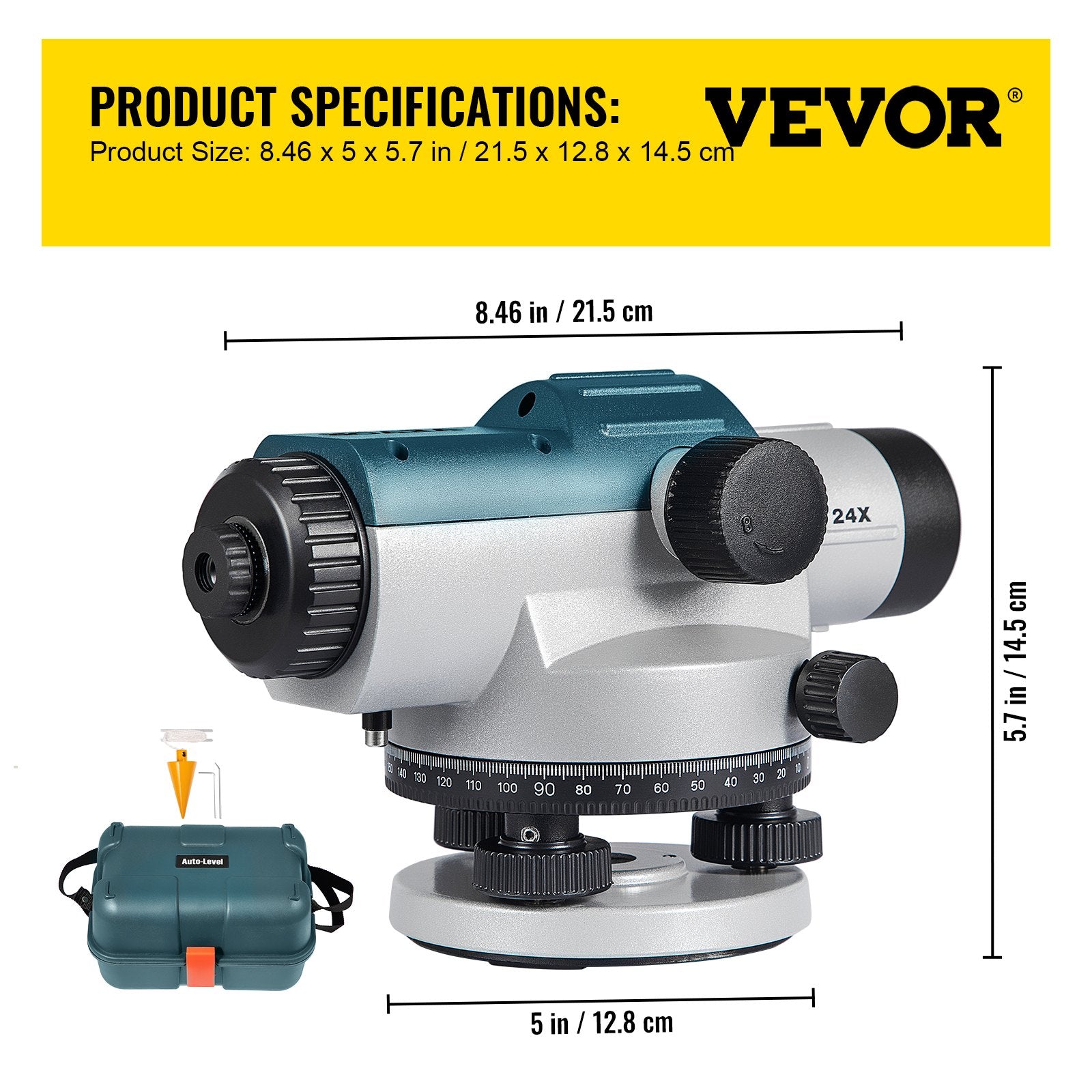 Automatic Optical Level 24X Optical Auto Level Kit High Precision Height/Distance/Angle Level Measure V952-ZDGXBSZY24M4FS1F1V0