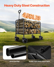 Double Decker Wagon Collapsible, 400L Heavy Duty Folding Wagon Cart, Extended Long Garden Cart with V952-ZDHYBXSSTCHS4GGRTV0
