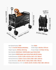 Double Decker Wagon Collapsible, 400L Heavy Duty Folding Wagon Cart, Extended Long Garden Cart with V952-ZDHYBXSSTCHS4GGRTV0