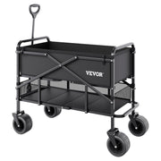 Double Decker Wagon Collapsible, 400L Heavy Duty Folding Wagon Cart, Extended Long Garden Cart with V952-ZDHYBXSSTCHS4GGRTV0