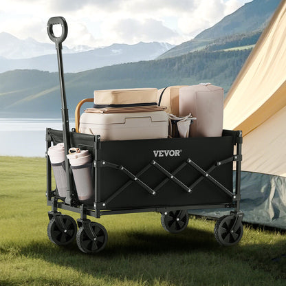 Collapsible Wagon Carts, 120L & 225LBS Folding Wagons with All-Terrain Wheels, Heavy Duty Outdoor Utility V952-ZDHYBXSSTCHSC3NLWV0