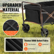Collapsible Folding Wagon, 2 cu.ft Grass Wagon Cart with All-Terrain 5in Wheels, Heavy Duty Folding Wagon V952-ZDHYBXSSTCHSMHEGRV0