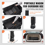 Foldable Double Decker Wagon, 400L Collapsible Wagon Cart with All-Terrain Wheels, Heavy Duty Folding Wagon V952-ZDHYBXSSTCHSXALL9V0