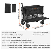 Foldable Double Decker Wagon, 400L Collapsible Wagon Cart with All-Terrain Wheels, Heavy Duty Folding Wagon V952-ZDHYBXSSTCHSXALL9V0