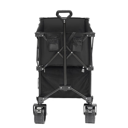 Foldable Double Decker Wagon, 400L Collapsible Wagon Cart with All-Terrain Wheels, Heavy Duty Folding Wagon V952-ZDHYBXSSTCHSXALL9V0