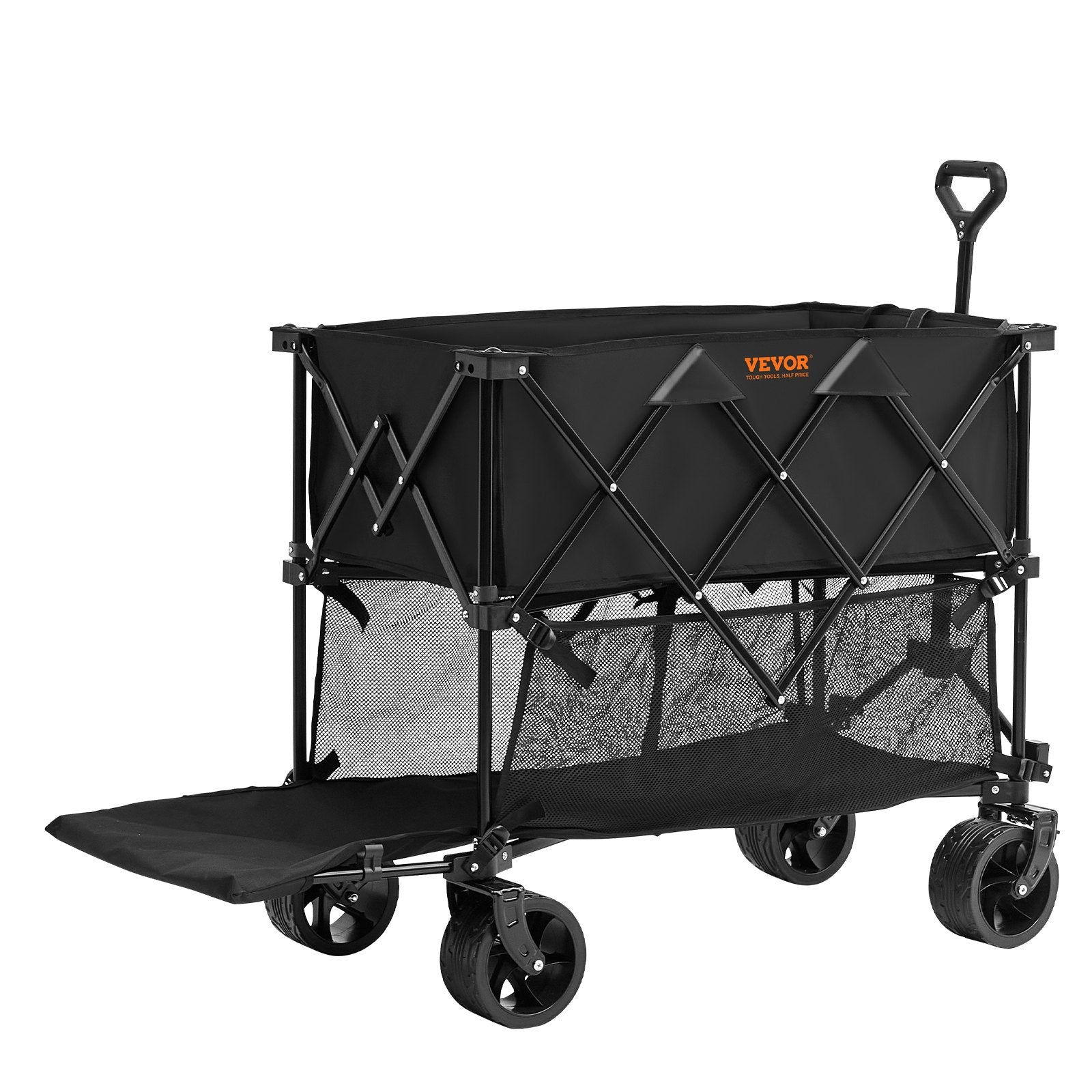 Foldable Double Decker Wagon, 400L Collapsible Wagon Cart with All-Terrain Wheels, Heavy Duty Folding Wagon V952-ZDHYBXSSTCHSXALL9V0