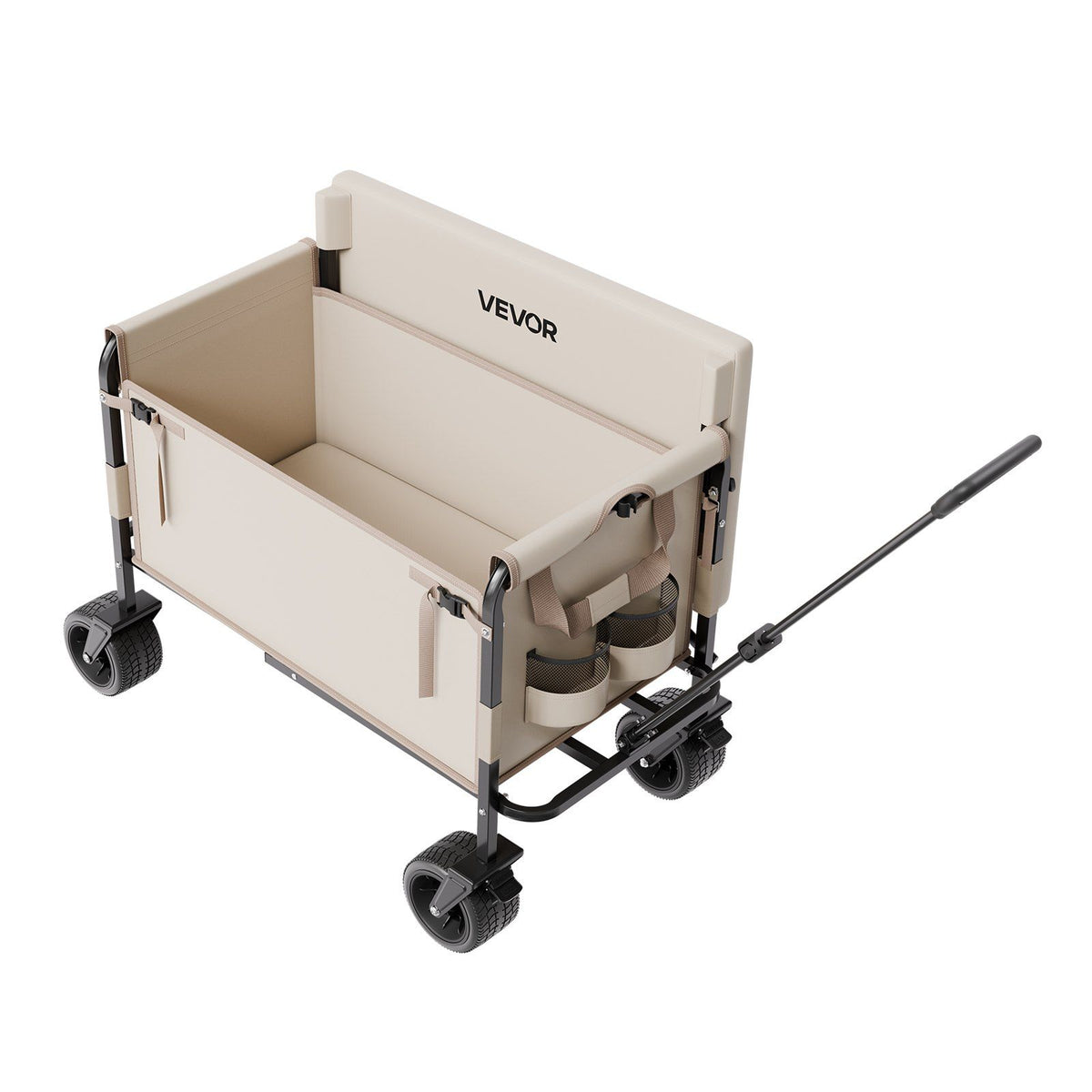 Collapsible Folding Wagon, 550lb Load & 220L, 2 in 1 Foldable Wagon Cart Converts to Bench, Utility Wagon V952-ZDHYBXSSTCHSZ4NS1V0