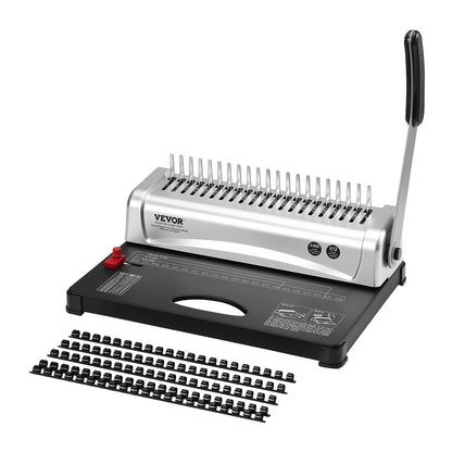 Binding Machine, Comb Binding Machine 21-Holes Binding 450 Sheets, Book Binder Machine with 100 PCS 3/8'' V952-ZDJ20SSSD210BTS1FV0