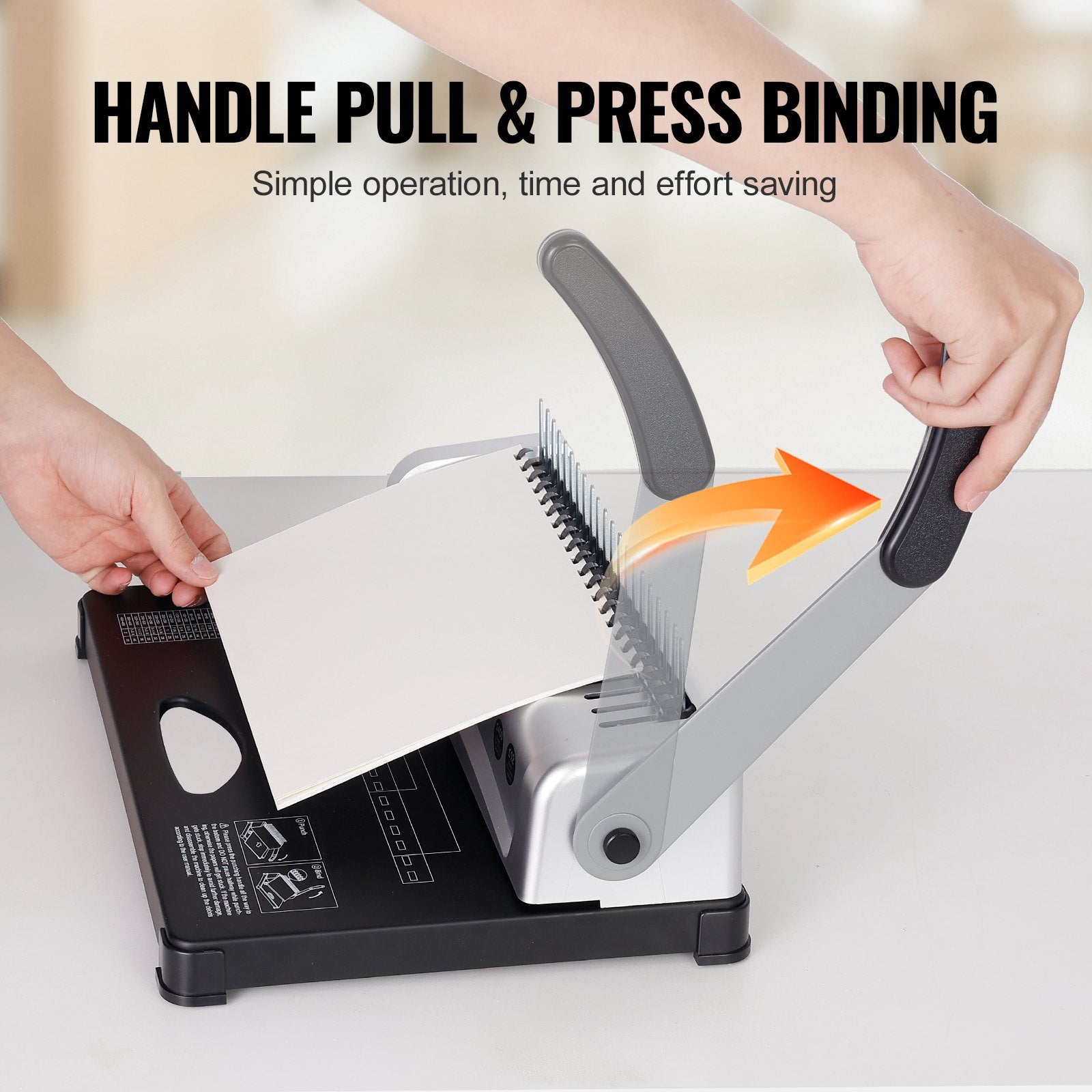 Binding Machine, Comb Binding Machine 21-Holes Binding 450 Sheets, Book Binder Machine with 100 PCS 3/8'' V952-ZDJ20SSSD210BTS1FV0