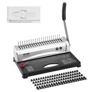 Binding Machine, Comb Binding Machine 21-Holes Binding 450 Sheets, Book Binder Machine with 100 PCS 3/8'' V952-ZDJ20SSSD210BTS1FV0
