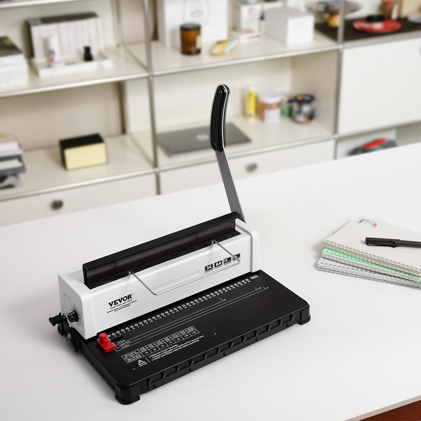Coil Spiral Binding Machine, Manual Book Maker 34-Holes Binding 120 Sheets, Punch Binder with Adjustable Side V952-ZDJ20TQSSD32IJ2STV0