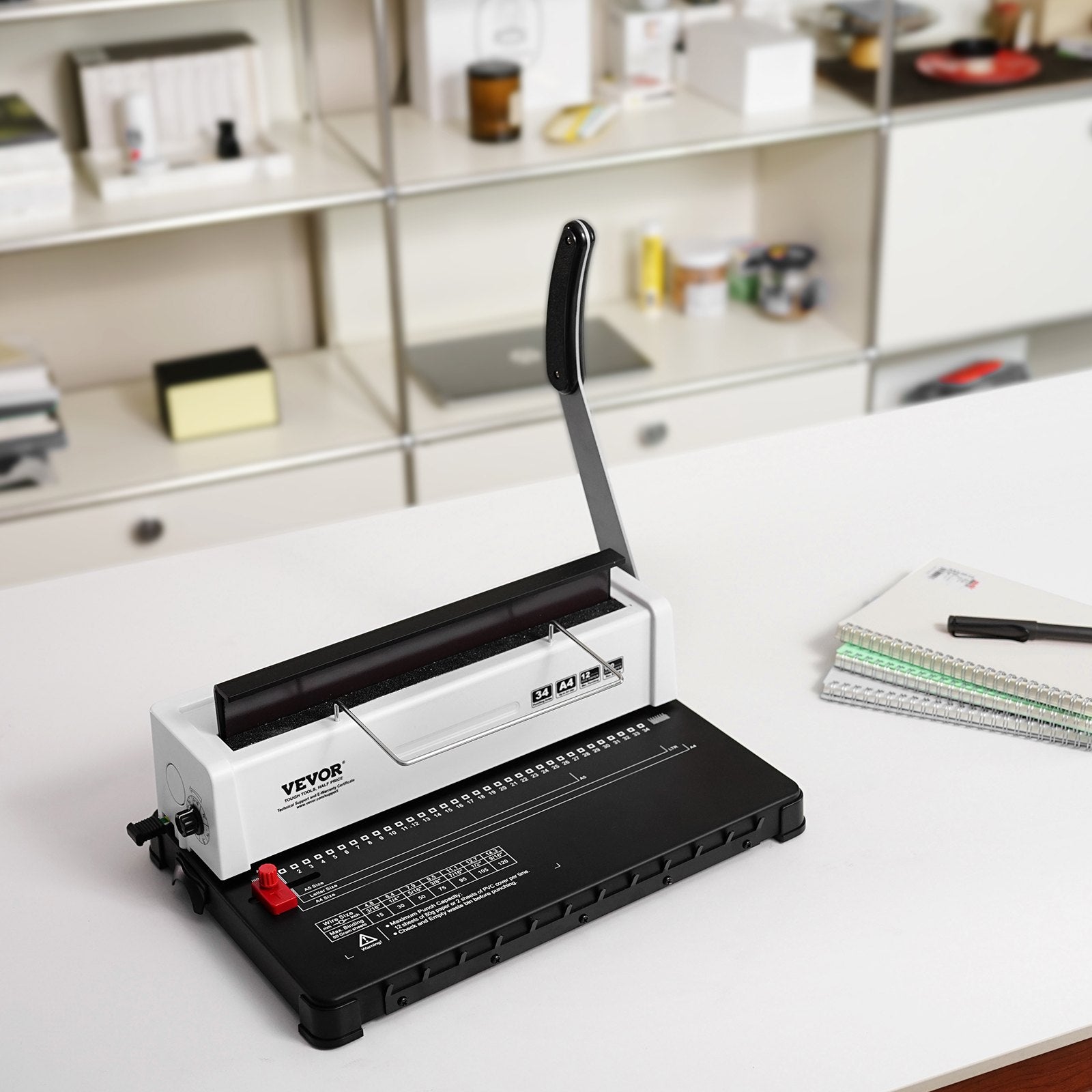 Coil Spiral Binding Machine, Manual Book Maker 34-Holes Binding 120 Sheets, Punch Binder with Adjustable Side V952-ZDJ20TQSSD32IJ2STV0