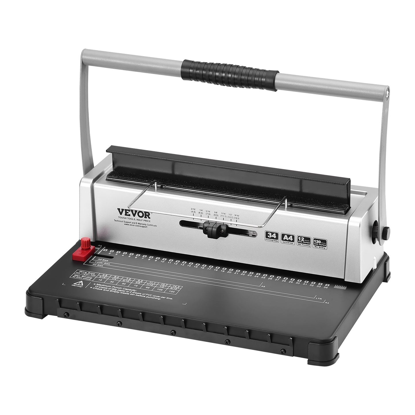 Coil Spiral Binding Machine, Manual Book Maker 34-Holes Binding 120 Sheets, Punch Binder with Adjustable V952-ZDJ20XQSSD34J0H4EV0