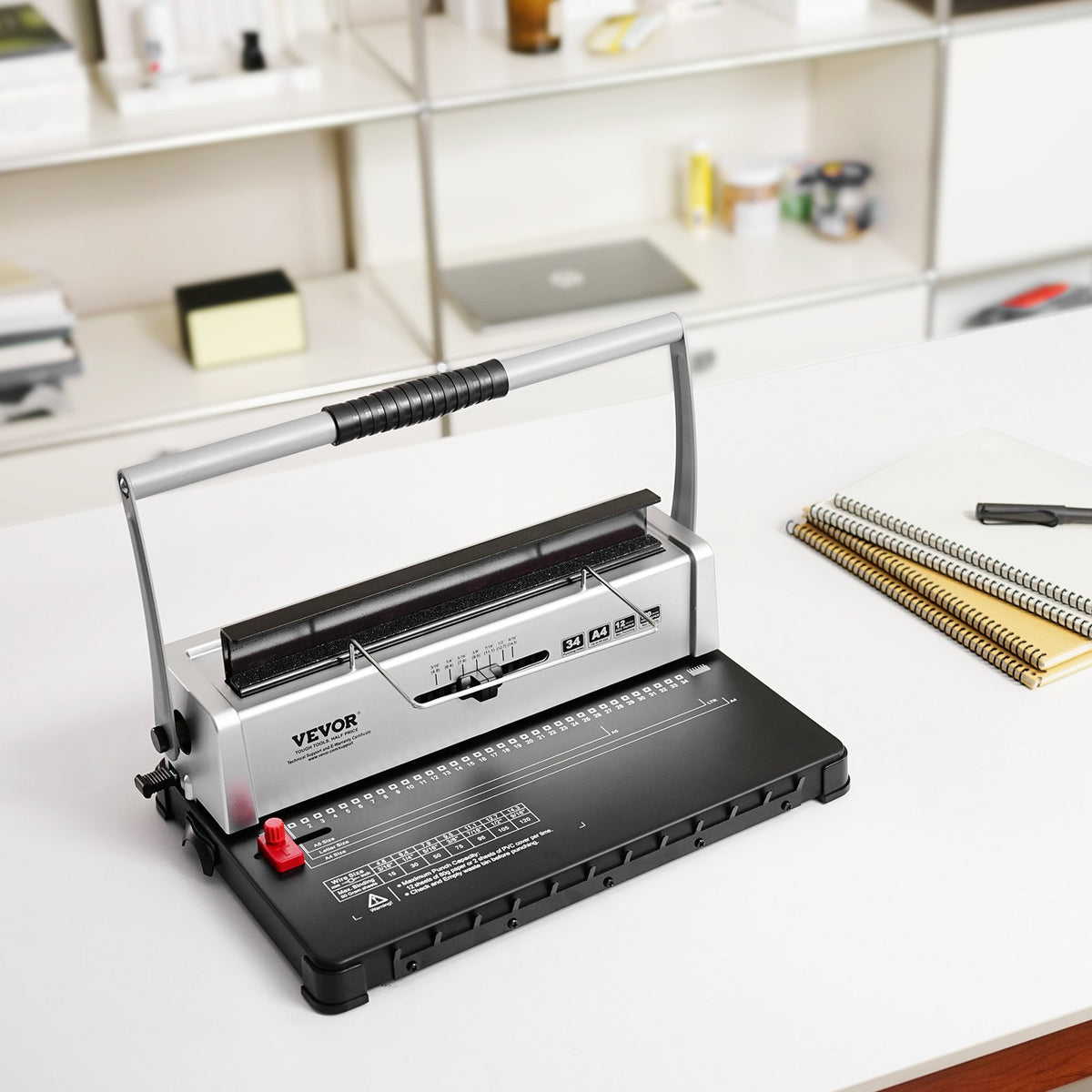 Coil Spiral Binding Machine, Manual Book Maker 34-Holes Binding 120 Sheets, Punch Binder with Adjustable V952-ZDJ20XQSSD34J0H4EV0