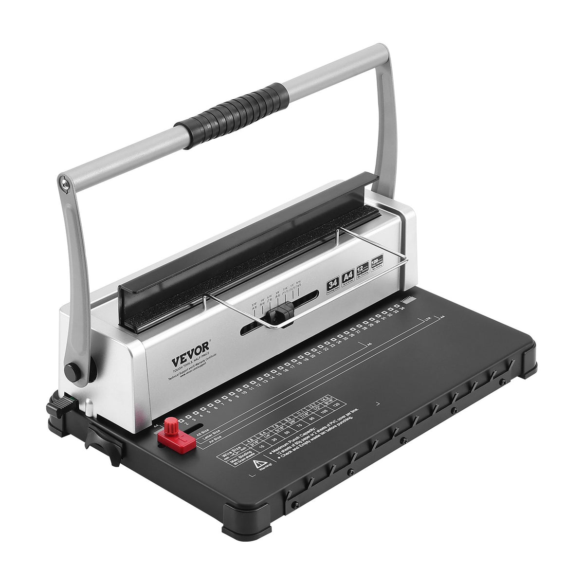 Coil Spiral Binding Machine, Manual Book Maker 34-Holes Binding 120 Sheets, Punch Binder with Adjustable V952-ZDJ20XQSSD34J0H4EV0