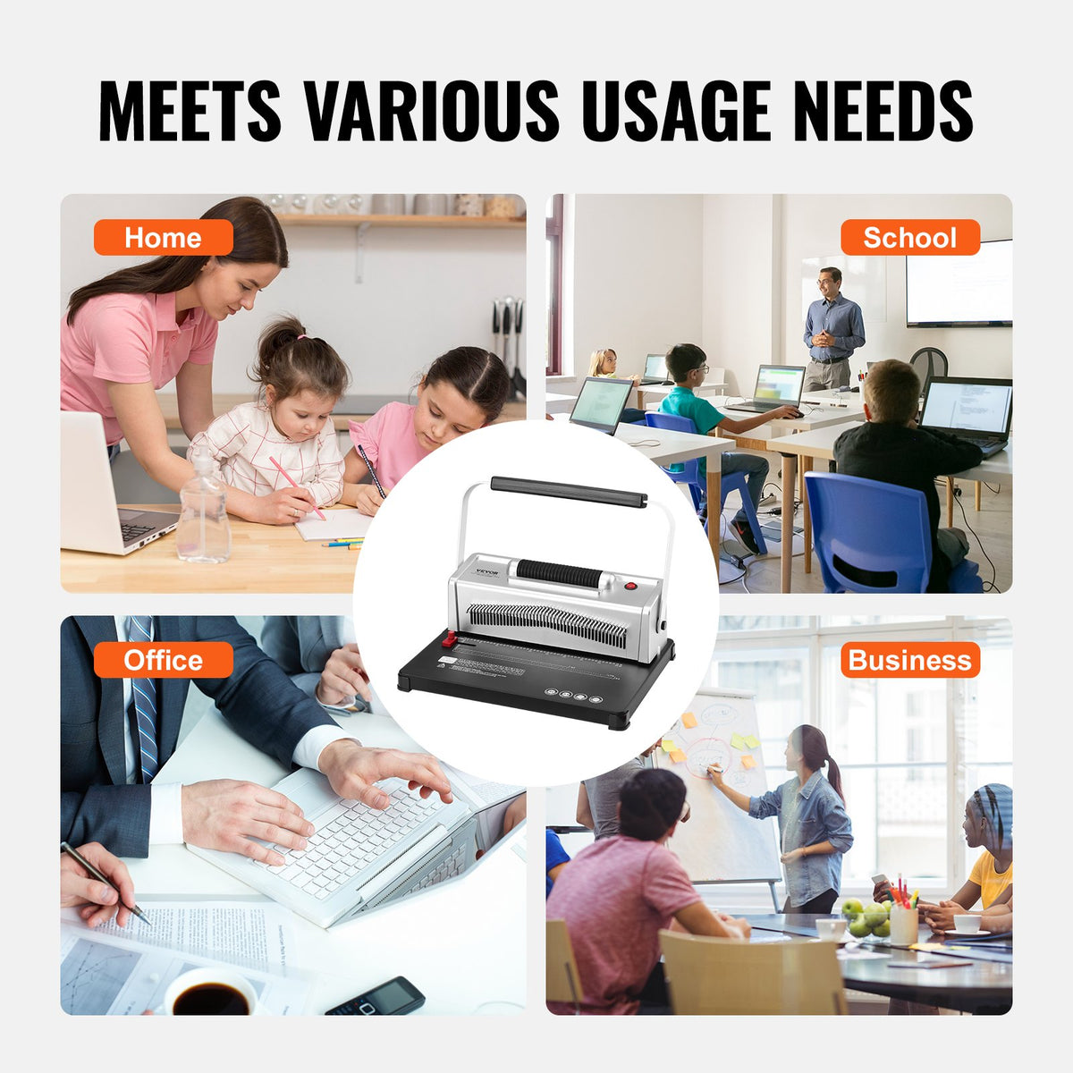 Coil Spiral Binding Machine, Manual Book Maker with Electric Binding, 46-Holes Binding 500 Sheets Punch V952-ZDJ20XQSSDDKSX71ZV3