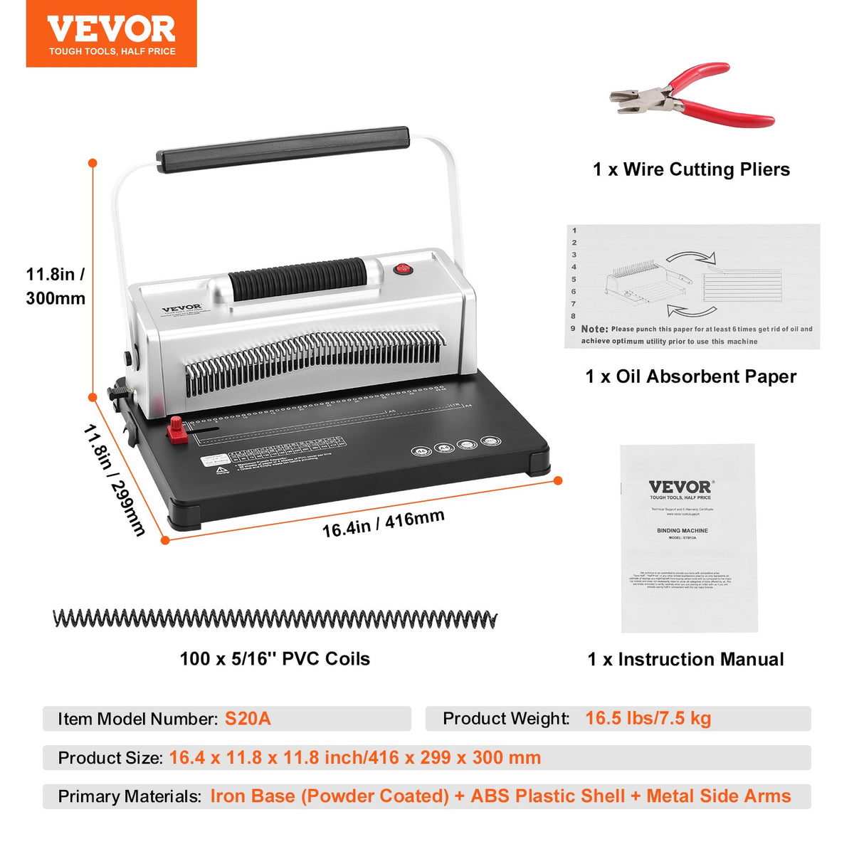 Coil Spiral Binding Machine, Manual Book Maker with Electric Binding, 46-Holes Binding 500 Sheets Punch V952-ZDJ20XQSSDDKSX71ZV3
