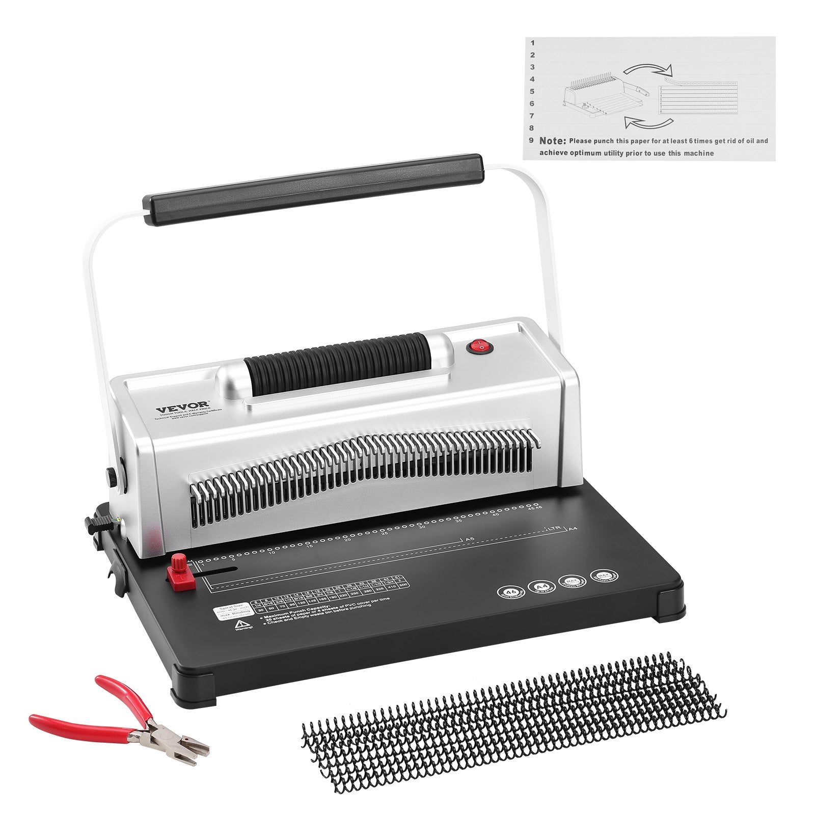Coil Spiral Binding Machine, Manual Book Maker with Electric Binding, 46-Holes Binding 500 Sheets Punch V952-ZDJ20XQSSDDKSX71ZV3