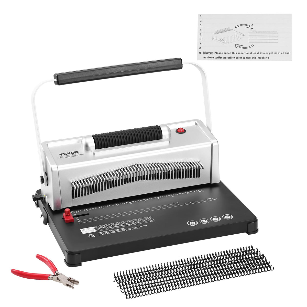 Coil Spiral Binding Machine, Manual Book Maker with Electric Binding, 46-Holes Binding 500 Sheets Punch V952-ZDJ20XQSSDDKSX71ZV3
