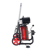 Drain Cleaner Machine 30m x 10.5mm, Auto Feed Sewer Snake Auger on Wheels - with 8 Cutters & Air-Activated V952-ZDJJKLSGDSTJ3PXN5002V3