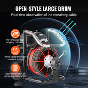 Drain Cleaner Machine Electric Drain Auger 100FT x 3/8 In Auto Feed V952-ZDJJKLSGDSTJ3PXN5V3