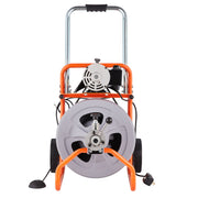Drain Cleaner Machine 75FT x 1/2 Inch Auto Feed with Wheels & 8 Cutters V952-ZDJJKLSGDSTJOA12MV3